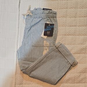 GAP Blue and White Striped Denim Pants